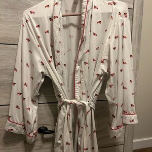 Red Christmas truck Women's Robe